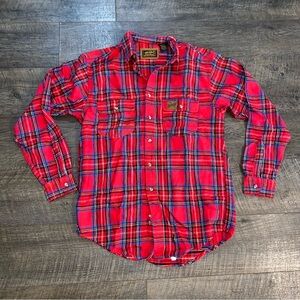 VTG NWOT Eddie Bauer Sport Shop Flannel Large Tall Heavyweight 90’s Grunge Red